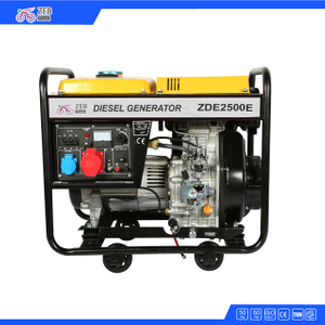 2kw 2kVA petit générateur diesel 173f démarrage électrique de batterie Zde2500e