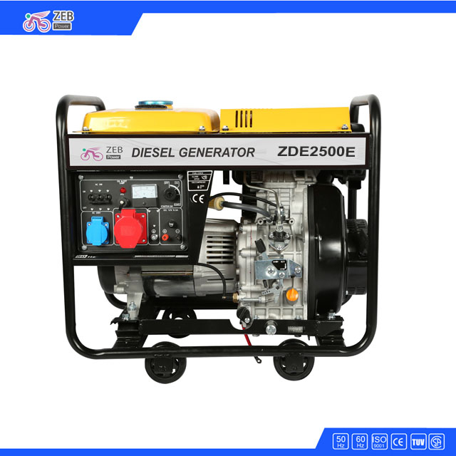 2kw 2kVA petit générateur diesel 173f démarrage électrique de batterie Zde2500e