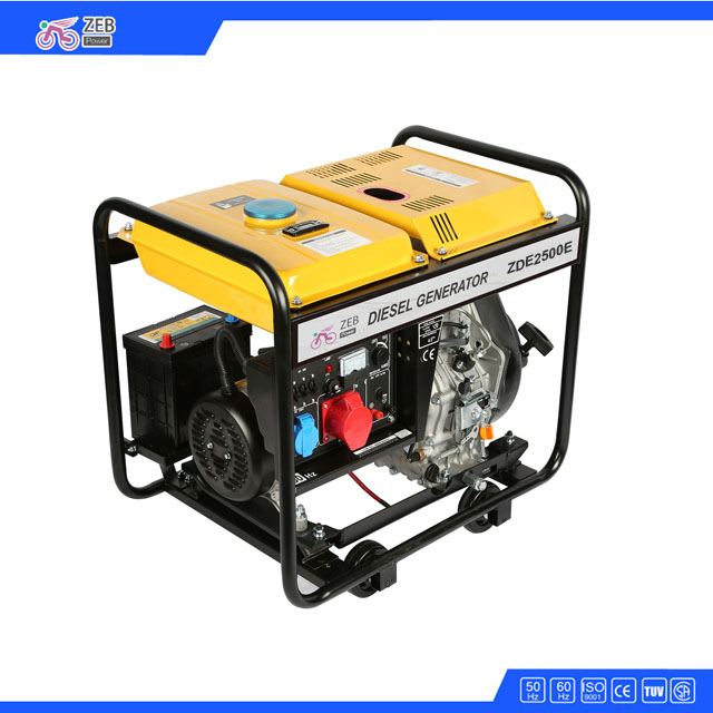 2kw 2kVA petit générateur diesel 173f démarrage électrique de batterie Zde2500e